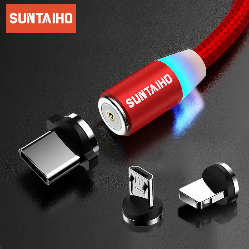 

Suntaiho Magnetic Charge Cable Micro USB Cable For iPhone 11 Pro Samsung Xiaomi Fast Charging USB Type C Cable LED Charging Wire