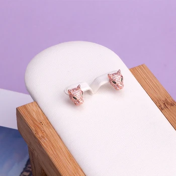 

Green Eyes Panther Animal Stud Earrings S925 Ear Pin Loepard Design Party Birthday Gif Fashion Jewelry