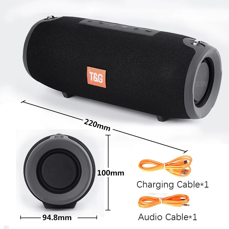 Портативная Bluetooth колонка 20 Вт беспроводная звуковая стерео бас сабвуфер fm радио