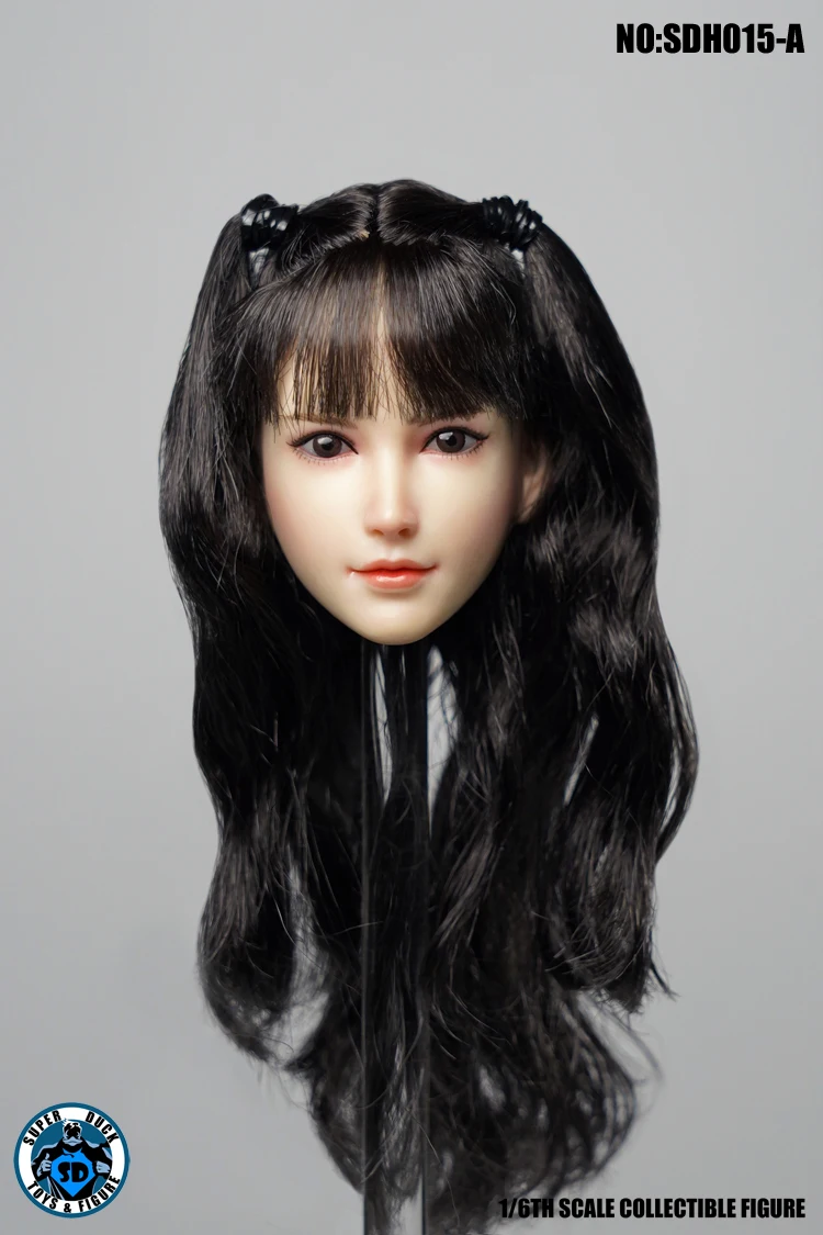 1//6 Female Head Blonde Hair Sculpt PVC Sweet Girl Model Toy for 12/" Action Body