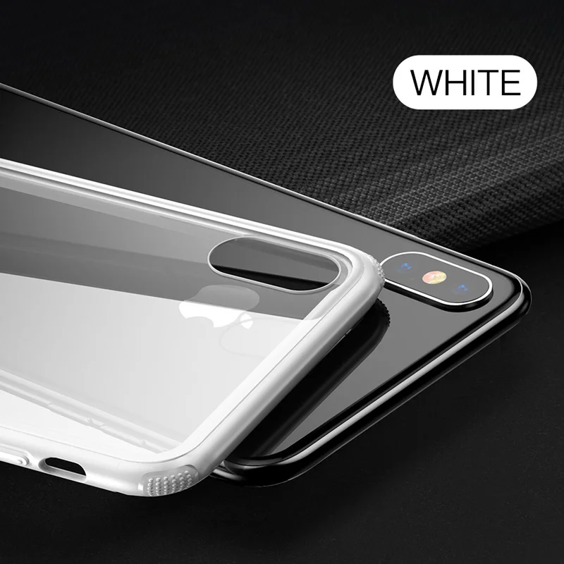 Baseus, 0,6 мм, стеклянный чехол для iPhone XS, XR, XS Max, Беспроводная зарядка, мягкий ТПУ, для iPhone XR, Xs Max, задняя крышка, чехол, полная защита - Цвет: White