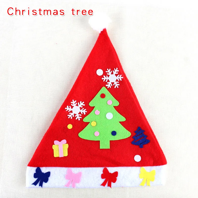 Christmas tree Дети DIY рождественская шляпа детский сад образовательные игрушки ручной работы материал мультфильм снеговик Рождественский реквизит для вечеринок принадлежности - Цвет: Christmas tree