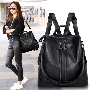 

Women Backpack Waterproof Breathable Lightness Bagpack Korean Version Pu Leather Backpacks Wild Luxury Travel Rucksack Female