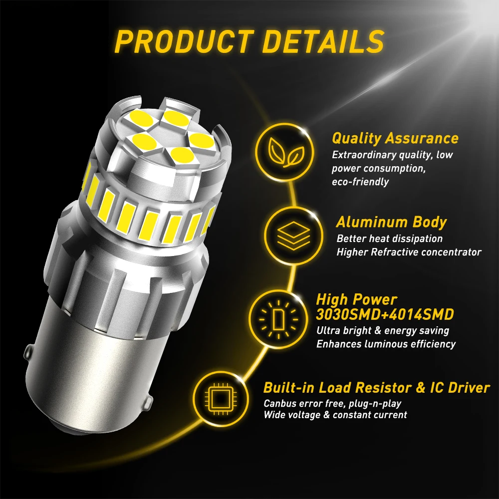 AUXITO 2x LED Canbus W21/5W 7443 T20 W21W 7440 1157 P21/5W BAY15D ڵ   1156 P21W BA15S ȣ  ڵ 극ũ Ʈ