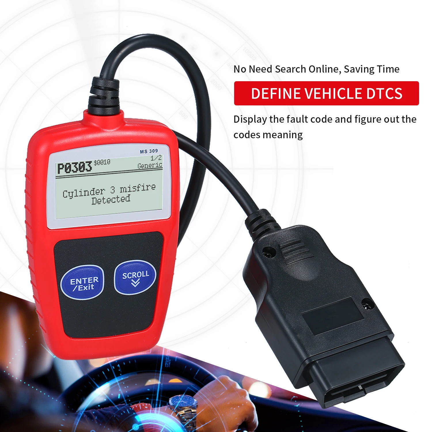 Считыватель кодов MS309 OBD2 автомобильный диагностический инструмент считыватель