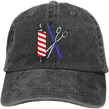 Парикмахерская Мужская джинсовая бейсболка с эффектом потертости, кепка для рыбы, регулируемая задняя застежка, Кепка для водителя грузовика