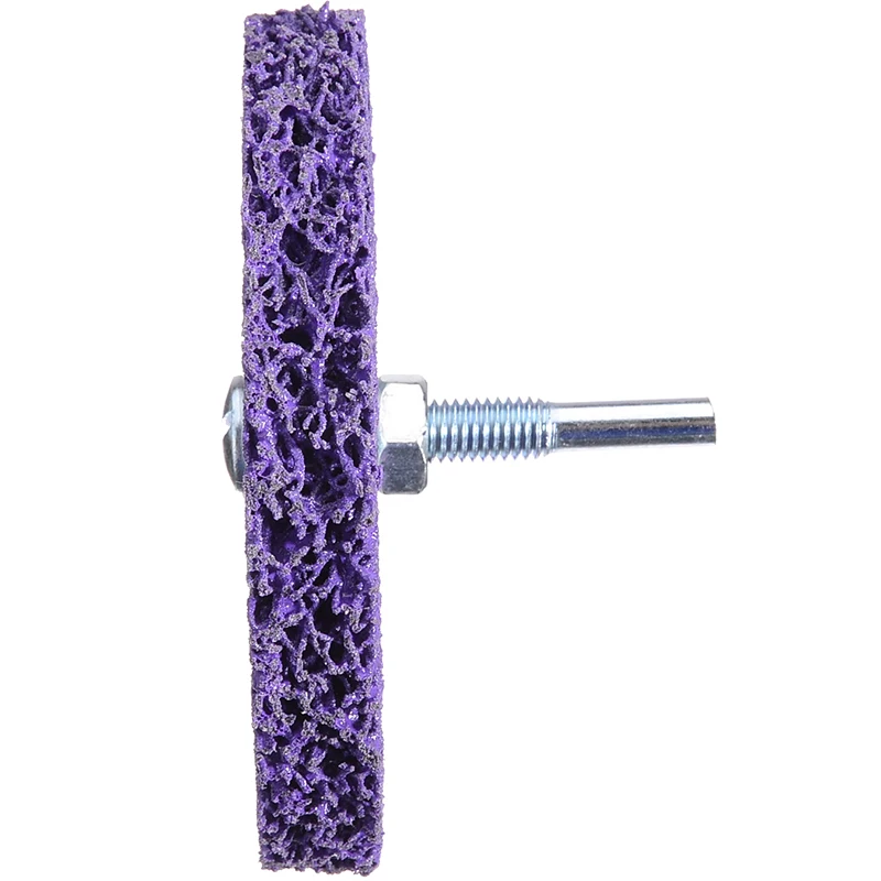 New 100mm Purple Cleaning Disc Polishing Wheel + Mandrel CBS Disc Drill 6,000RPM