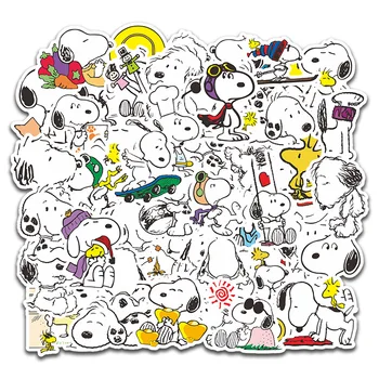 

50pcs Cartoon Snoopy Stickers for Laptop Skateboard Luggage Decal Office Toy Appliances Netbook Waterproof Stickers