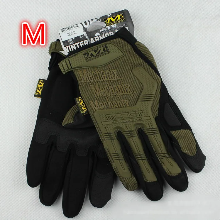 MECHANIX, тактические перчатки, США, уплотнение, армейские, для улицы, мужские, полный палец, мотоциклетные, рабочие, кожаные перчатки, для спортзала, варежки - Цвет: M