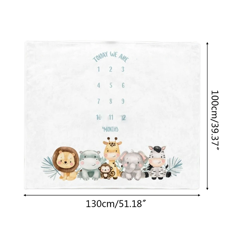 Twin Baby Monthly Record Growth Milestone Blanket Newborn Soft Photography Props Creative Background Cloth