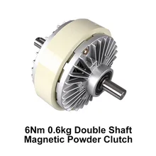 

Double shaft Magnetic Powder Clutch 6Nm 0.6kg Dual 2 Axle DC 24V winding Brake for Tension control Bag Printing Dyeing machine