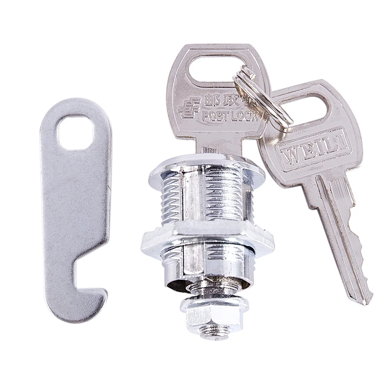 Letter Box Locking 16mm Dia Thread Cylinder Cam Lock with Keys