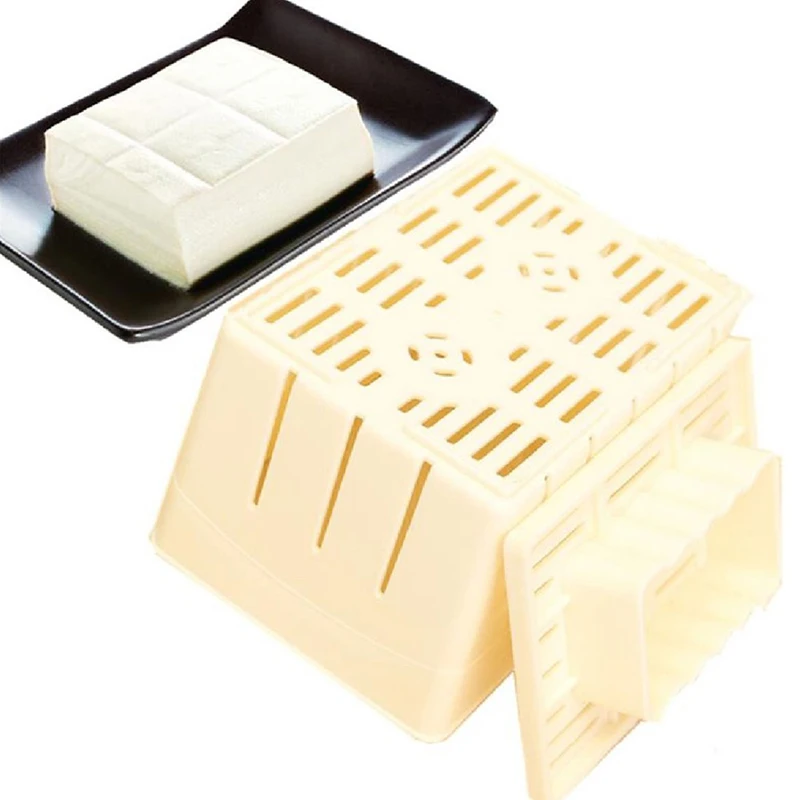 Tofu Press Mould Kitchen Cooking Tool Set Homemade Tofu Mold Soybean Curd Tofu Making Mold With Cheese Cloth DIY Plastic