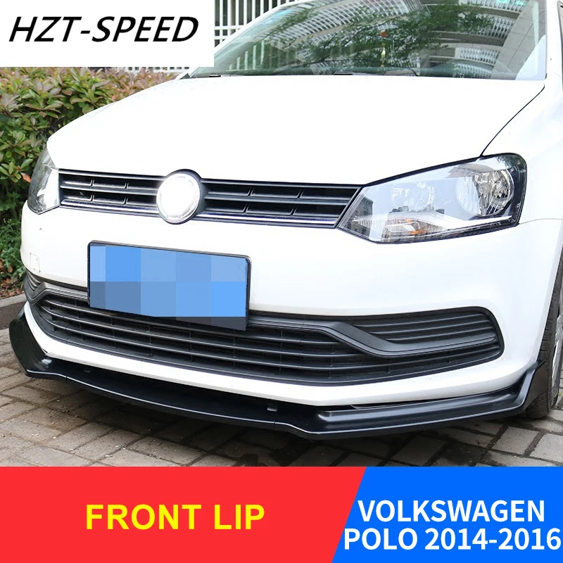 3pcs Abs Car Protector Bumper Front Lip Spoiler For Volkswagen Polo