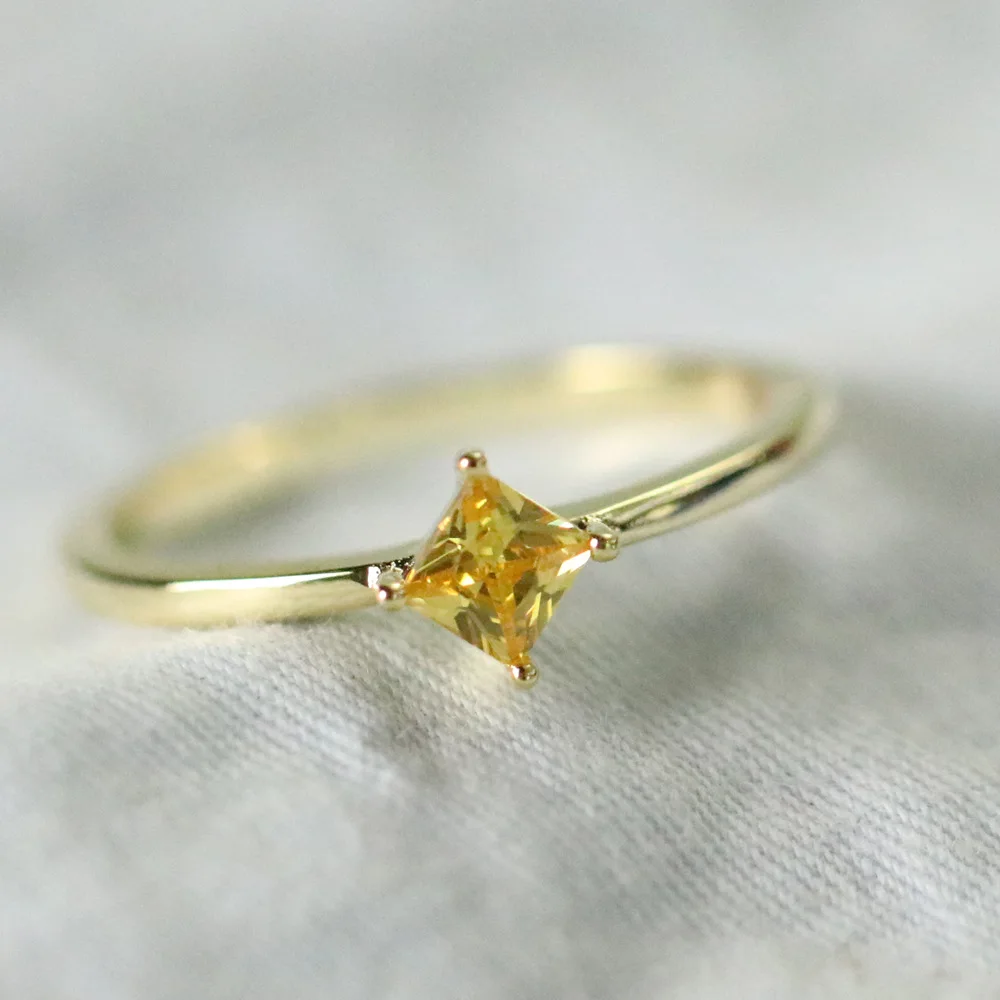 14K Gold Jewelry Natural Yellow diamond Gemstone Ring Women Fine Anillos De Bizuteria Wedding Bizuteria 14K Gold Rings Female