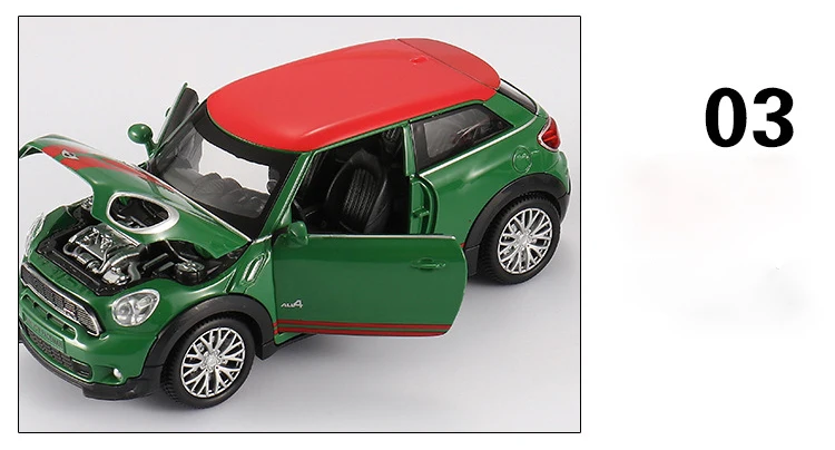 Литой автомобильный вентилятор, вы мини JCW PACEMAN моделирование, оригинальная Заводская модель автомобиля, детская игрушка, коллекция подарков, мебель