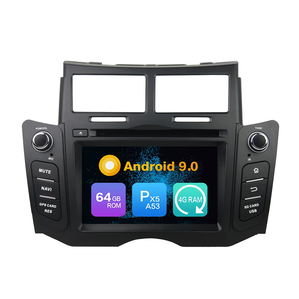 Android 9,0 Восьмиядерный 4 Гб ОЗУ 64 Гб ПЗУ автомобильный DVD gps навигатор мультимедийный плеер стерео для Toyota YARIS 2005-2011