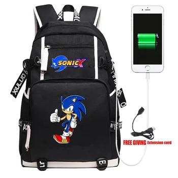 

New Anime Sonic X Backpack Unisex Travel Shoulder Laptop Bags Cosplay Anime Kids Teens School Student Bags Bookbag