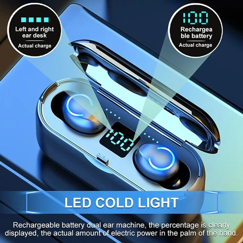 Lutiore Wireless Headphone TWS Bluetooth 5 0 Earbuds with Charging Box In Ear Stereo Sport Waterproof Earphone With Microphone