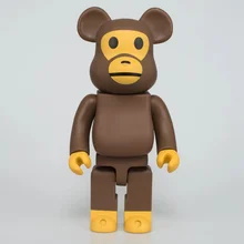 Жестокий медведь 400% строительных блоков медведь с коротким рукавом марки bape человек голова орангутанг Пижама 400% hand-made модель кулоны-куклы 28 см