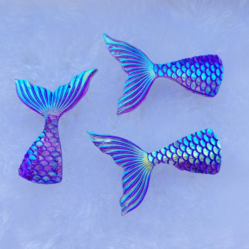 10/20pcs Mixed cartoon Mini Mermaid tail flatback Resin Cabochons Embellishments Scrapbook Craft DIY Hair Accessories C95 vintage miniature glass animals Figurines & Miniatures