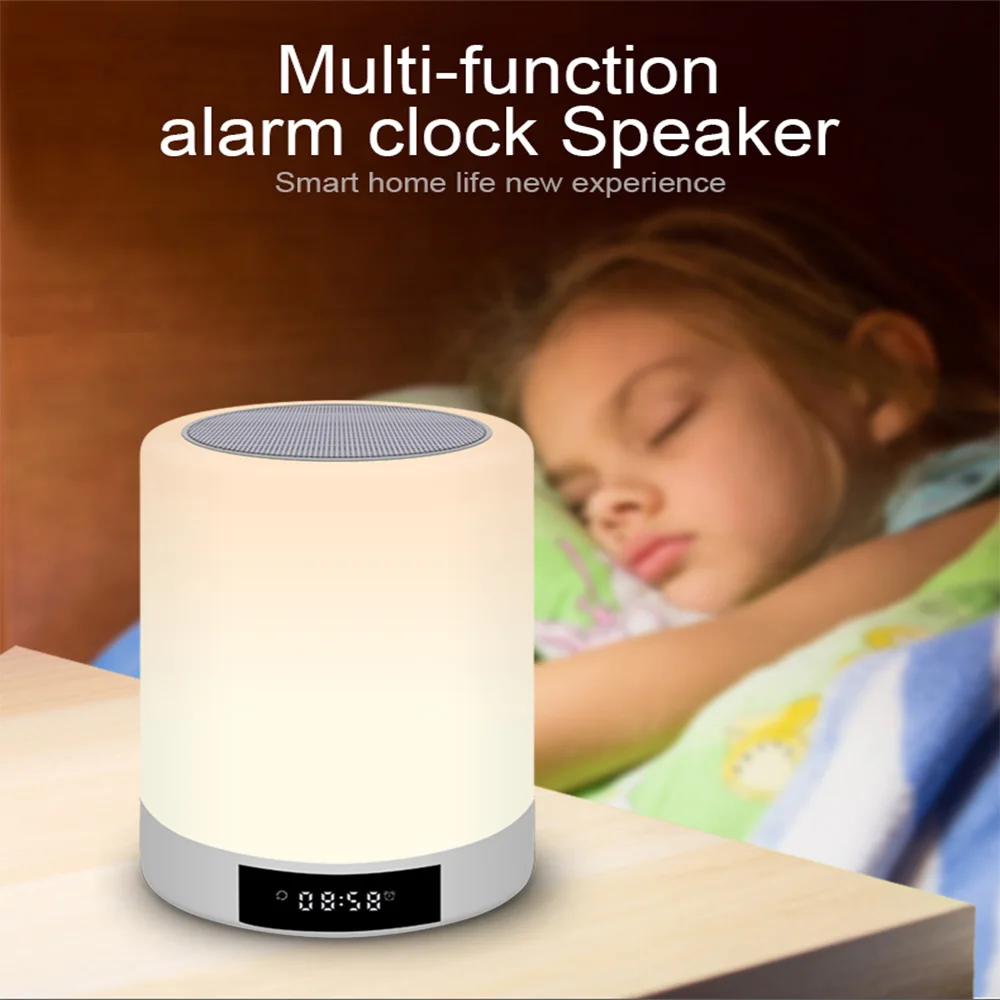 Светодиодный Будильник с цифровой динамик bluetooth свет HD радио Спальня