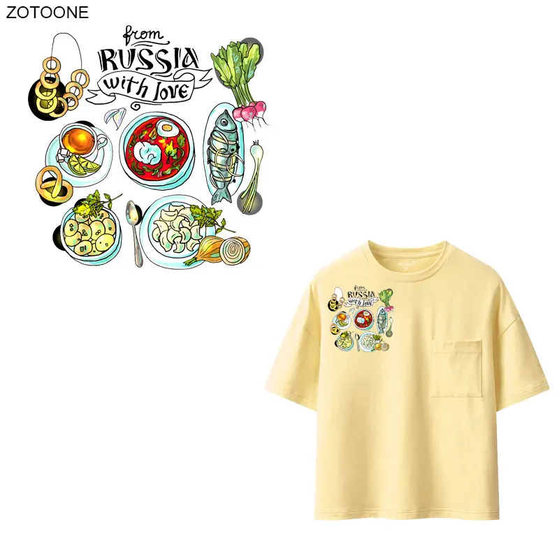 

ZOTOONE Iron on Food Fish Patch Heat Transfers for Clothing Russia Stickers for Kids Applications Patches Appliques Vinyl G