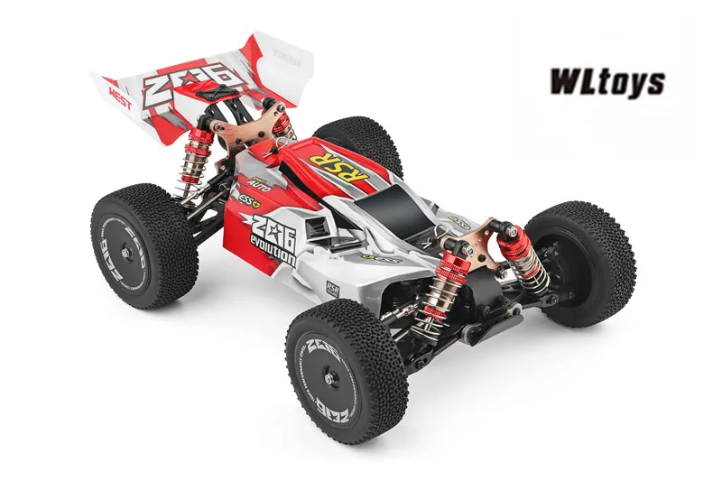 WLtoys-coche de carreras teledirigido 144001 2,4G, coche de competición de 60 km/h, chasis de Metal 4wd, coche eléctrico de fórmula RC para regalo de Navidad