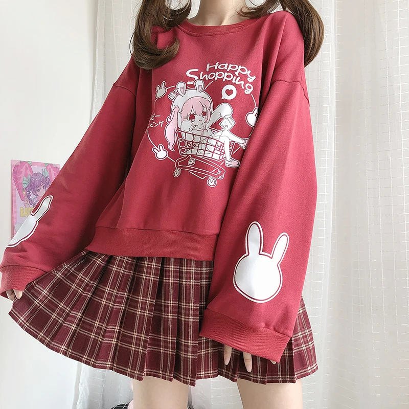 Cartoon Women Hoodie Kawaii Vintage 