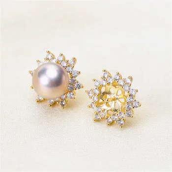 

Delicate Pearl Rings Settings 925 Sterling Silver Rings Mount Women DIY Handmade Craft Rings Jewelry Accessory
