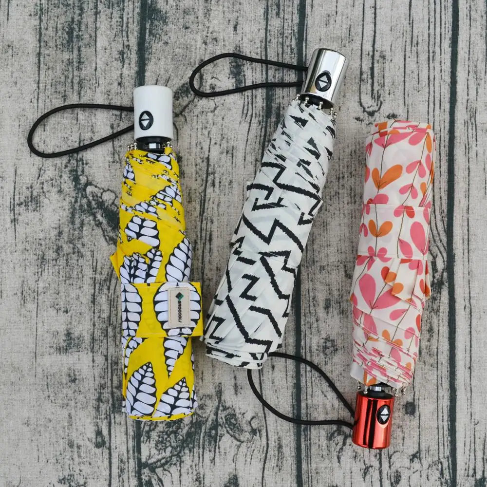 

Automatic Umbrella Fold Sunscreen Umbrellas Anti UV Black Coating Windproof 8K Parasol Small Paraguas Umbrella