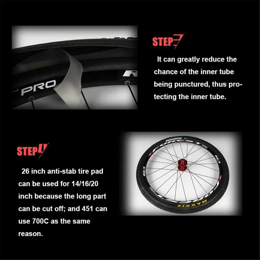 2 шт. защитные вкладыши для велосипедных шин, MTB, наклейки для велосипедных шин, прокалывающий пояс, защита горных дорожных велопокрышки, накладки для шин
