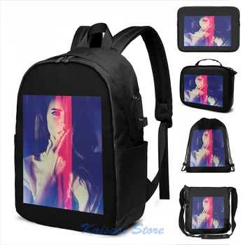 

Funny Graphic print Lana Del Rey(2) USB Charge Backpack men School bags Women bag Travel laptop bag