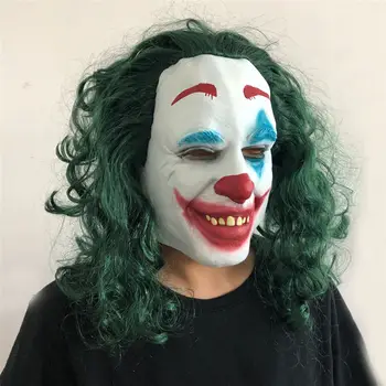 

Joker Origin Movie Horror Mask Cosplay Clown Joaquin Phoenix Arthur Fleck Scary Latex Masks Helmet Halloween Party Props