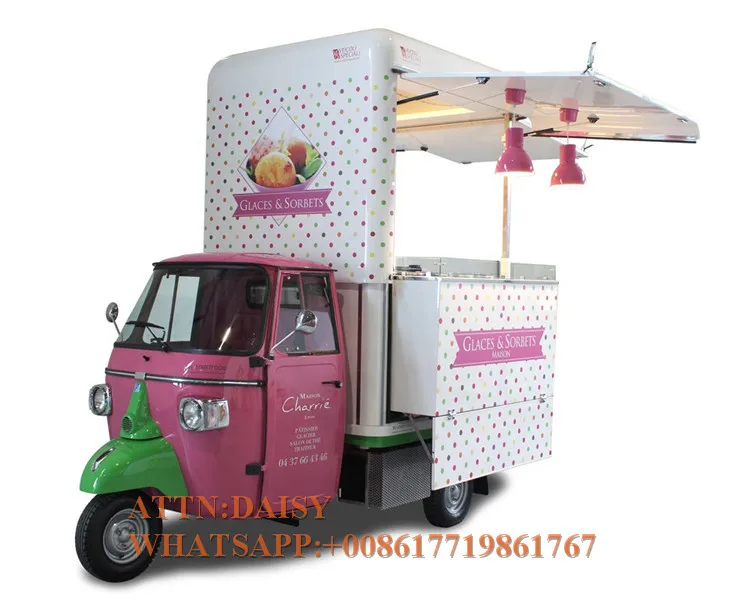 Дизайн piaggio ape тележка для кейтеринга кофе пищевой торговый грузовик с подъемом