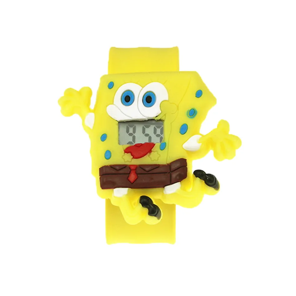 Cute Toddler Spongebob Watch Kids Descendants Gift Yellow Silicona Quartz Watches Children Toys 3