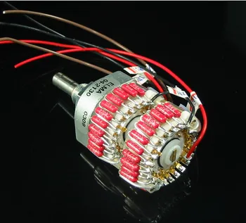 

P-029 Pre amplifier Stereo AMP ELMA 24 Gear Potentiometer Volume Switch With RA Resistance ELMA Bracket 50K 100K 250K