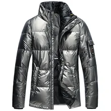 Яркий пуховик для мужчин зима 90% белый утиный пух куртка для мужчин s Досуг тренд Стенд воротник Мужское пальто