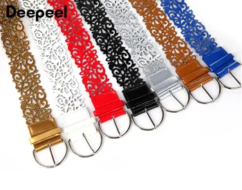 

Deepeel 2pcs 7*100cm Women Fashion Cummerbunds Wild Hollow PU Belt Coat Dress Waist Decoration DIY Jeans Leather Crafts CB004