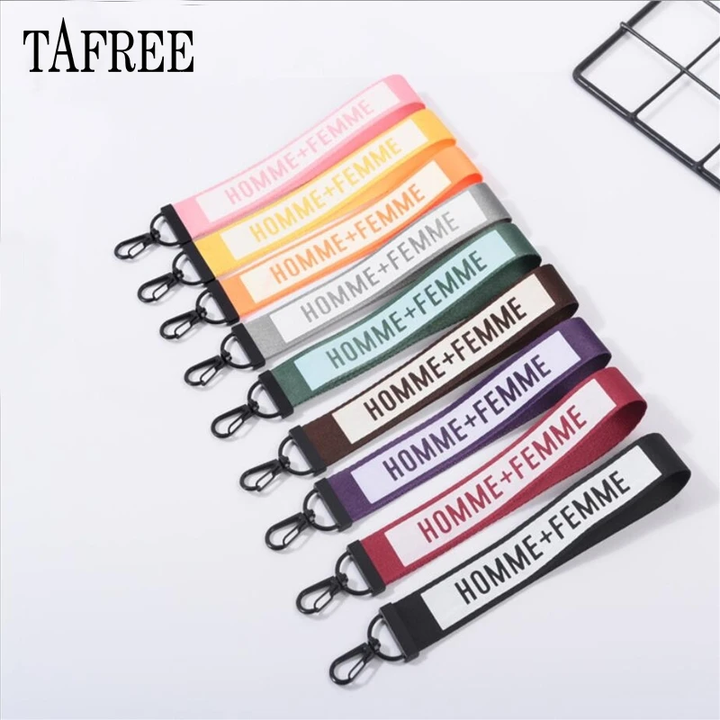 TAFREE HOMME FEMME смешанные цвета шейный ремешок на запястье лямка Брелок ID держатель