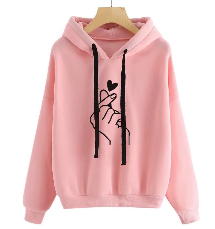 color 6 OEAK, женские толстовки, повседневные, Kpop, с принтом планеты, одноцветные, свободные, на шнурке, толстовка с длинным рукавом, с капюшоном,, Осенний Женский пуловер - Цвет: color 6
