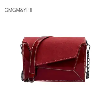 

GMGM&YIHI Women Luxury Chains Suedette Bags Plush Wool Bag PU Leather Saddle Bag Ladies Crossbody Bags Girl Small Flap Handbag