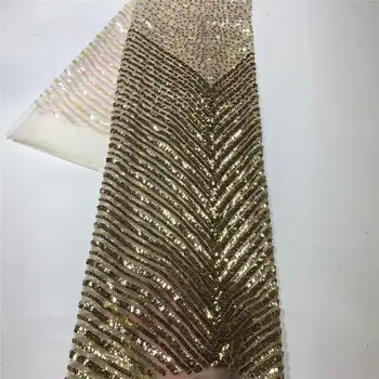 

Sequins Tulle Lace Fabric 2020 High Quality Lace Material French Embroidery Nigerian Lace mesh Fabrics African Christmas party