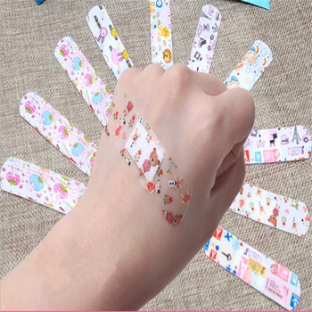 

100pcs Waterproof Breathable Cute Cartoon Band Aid Hemostasis Adhesive Bandages First Aid Emergency Kit For Kids Child Vendaje