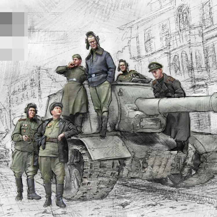 Модель солдата из смолы 1/35 Русский Танк Второй мировой войны солдат модель 6