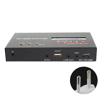 

YY-283S Microphone Input Converter Grabber Durable Recording Card Video Capture Box 1080P HDMI Black TV ABS With Remote Control