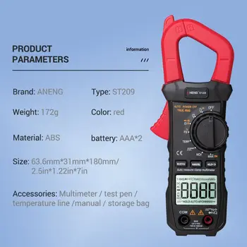 

6000 Counts True RMS Clamp Meter Digital Multimeter w/ Square Wave Output Diode N1HF