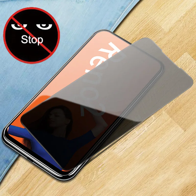 

Front Anti-spy Glare Tempered Glass For OPPO Reno 2 2F 2Z ACE Privacy Screen Protector For OPPO A5 A9 2020 Protective Glass Film