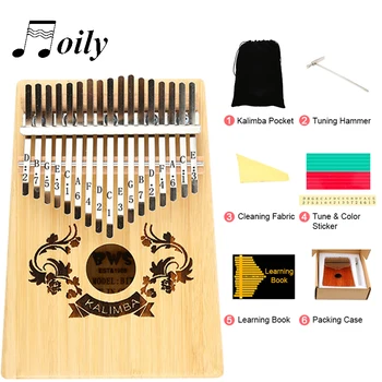

High Quality Kalimba 17 Key Thumb Piano Mahogany Body Musical Instruments Wood Kalimba with Learning Book & Tune Hammer