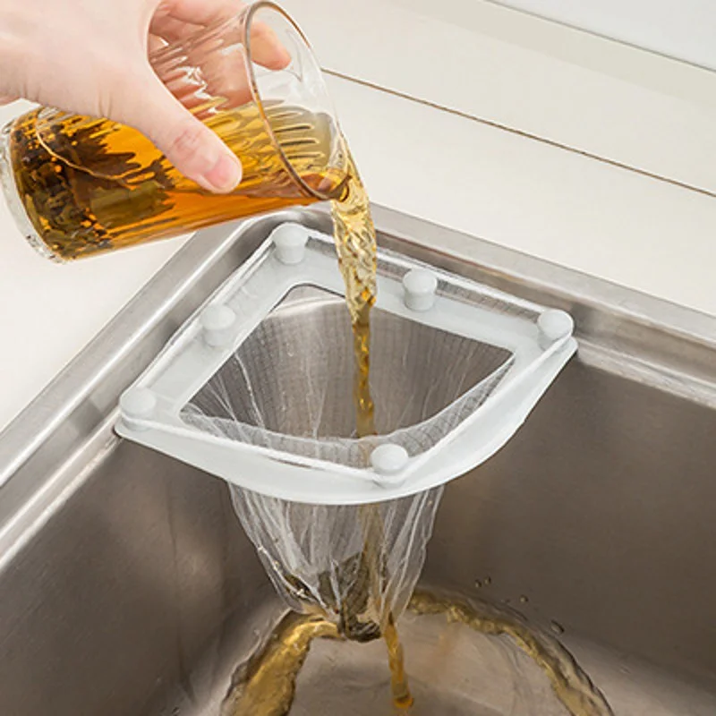30PCS Triangle Drainage Rack Kitchen Sink Filter Bag Leftovers Disposable Soup Separation Filter Net Bag Kitchen Supplies